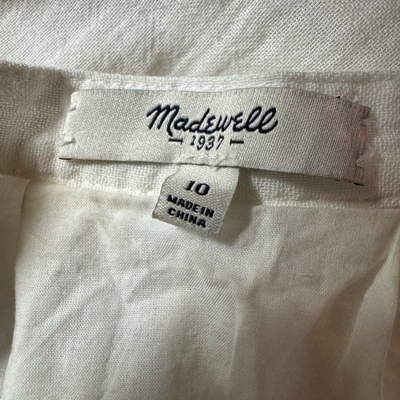 Madewell Embroidered sleeveless White Dress with Red Accents Size 10 - Picture 8 of 10